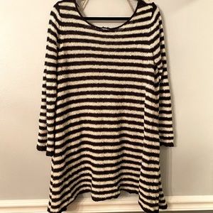Oversized striped Free People knit cotton tunic/dress. Sz s, but oversized